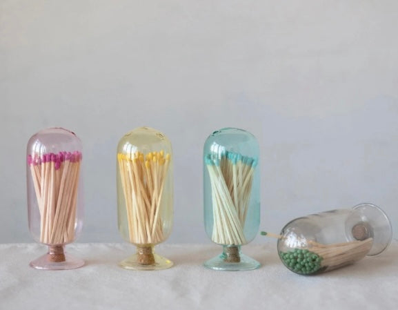 Glass Cloche Match Holder